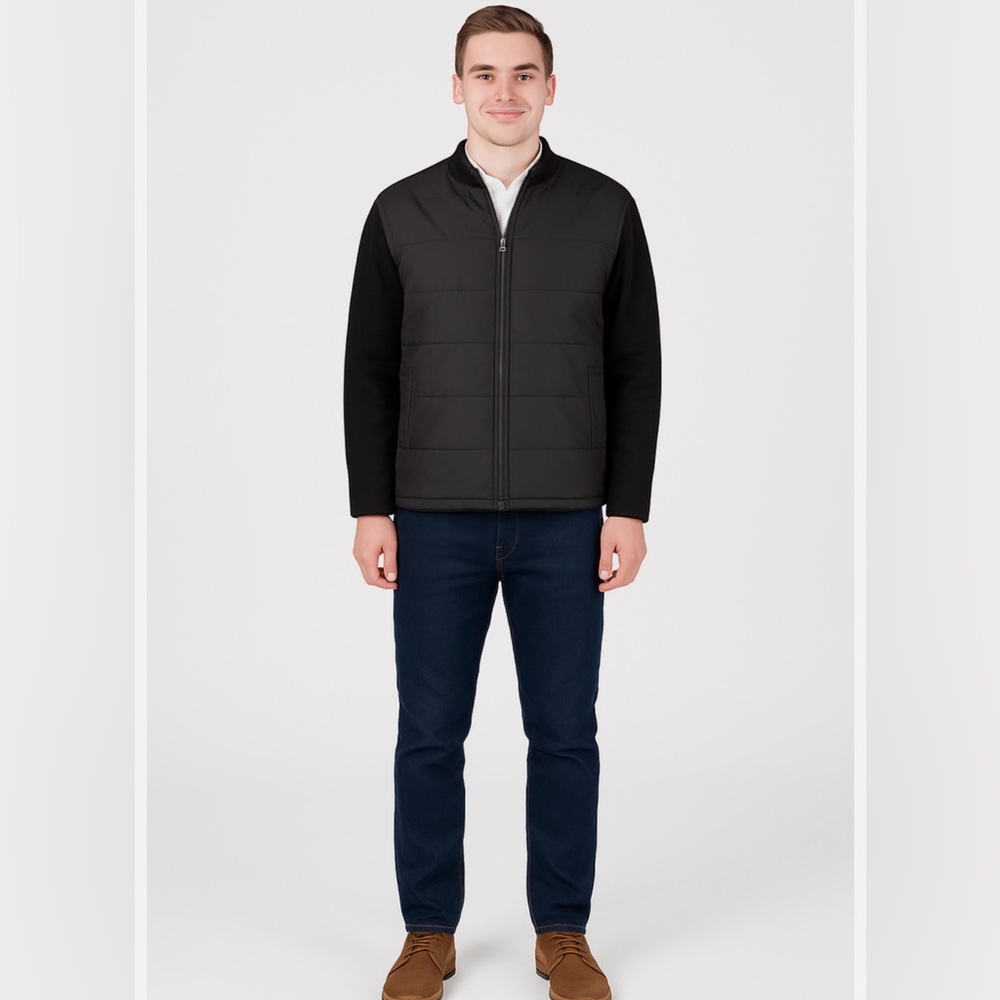 Infinity Men’s LinearFlex Hybrid Sweater Jacket Quilted Front Full Zip NWT